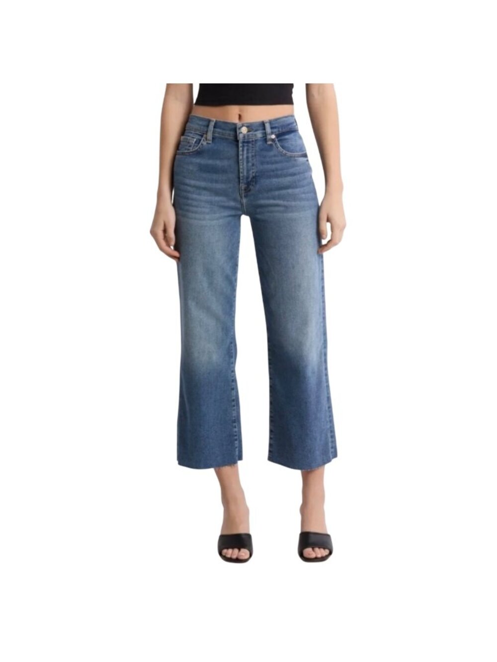 7 For All Mankind Cropped Alexa Jeans Size 26 In Sapphireblue